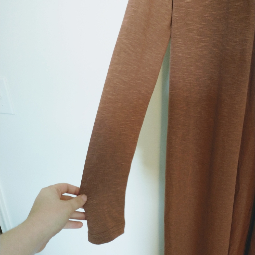 Michael Stars brown long duster cardigan with long sleeves size xs, light weight - Picture 4 of 5